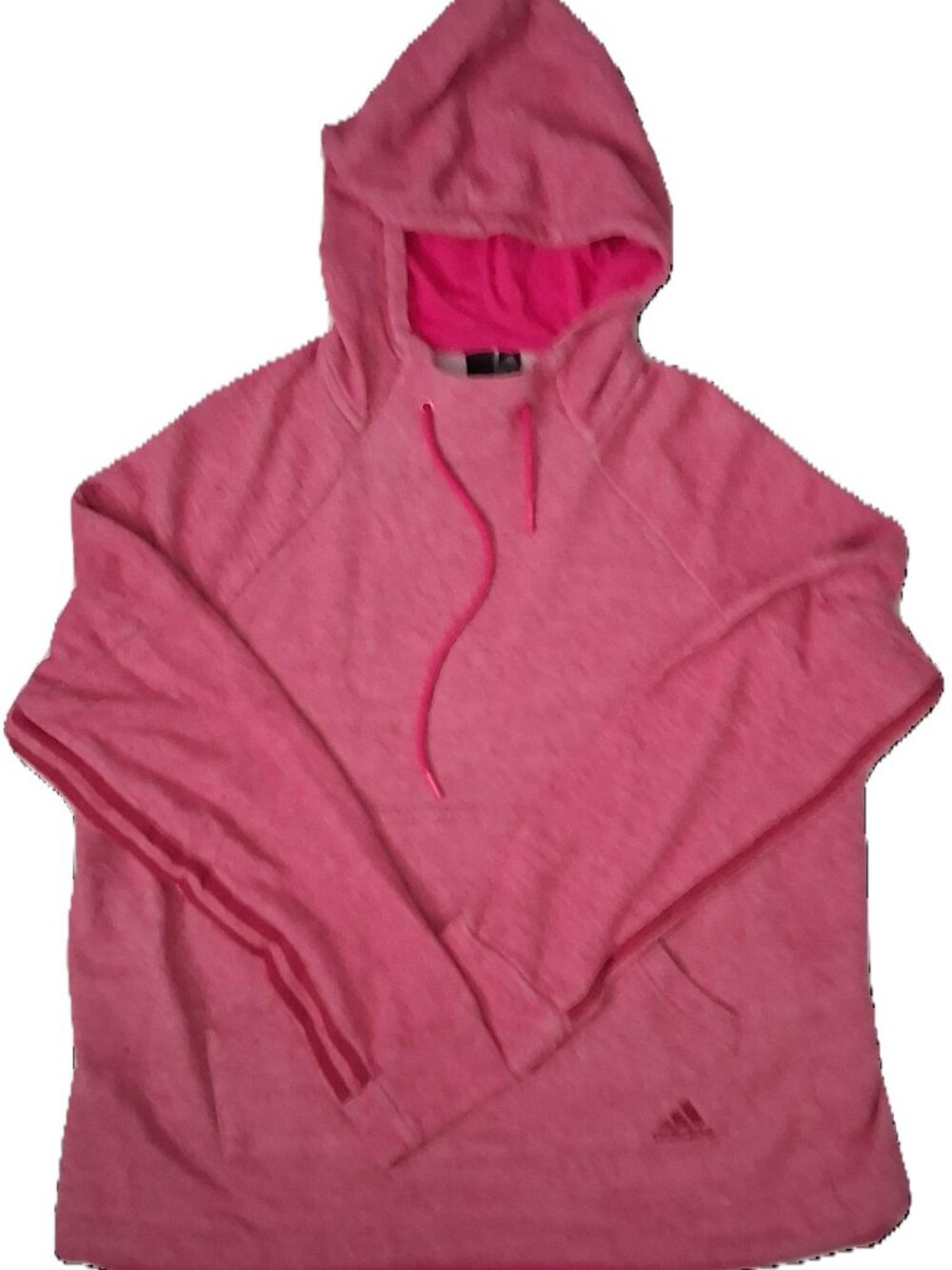 Adidas Pink Pullover Hoodie 3‑Stripe Sleeve Women’s Activewear  XL